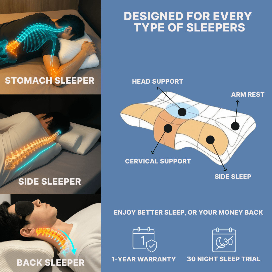 LumoraRest® Pain Relief Pillow for Neck and Shoulder Support