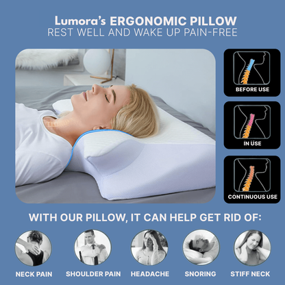 LumoraRest® Pain Relief Pillow for Neck and Shoulder Support